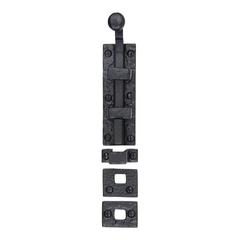 A29 Door Slide Bolt Latch, 5 3/8 X 1 1/2 inches with 3 Gate Latch, Sliding Barrel Bolt, Surface Bolt Door Lock Latch for Gates, Cabinets and Doors, Iron Black Powder Coat Finish - Image 5